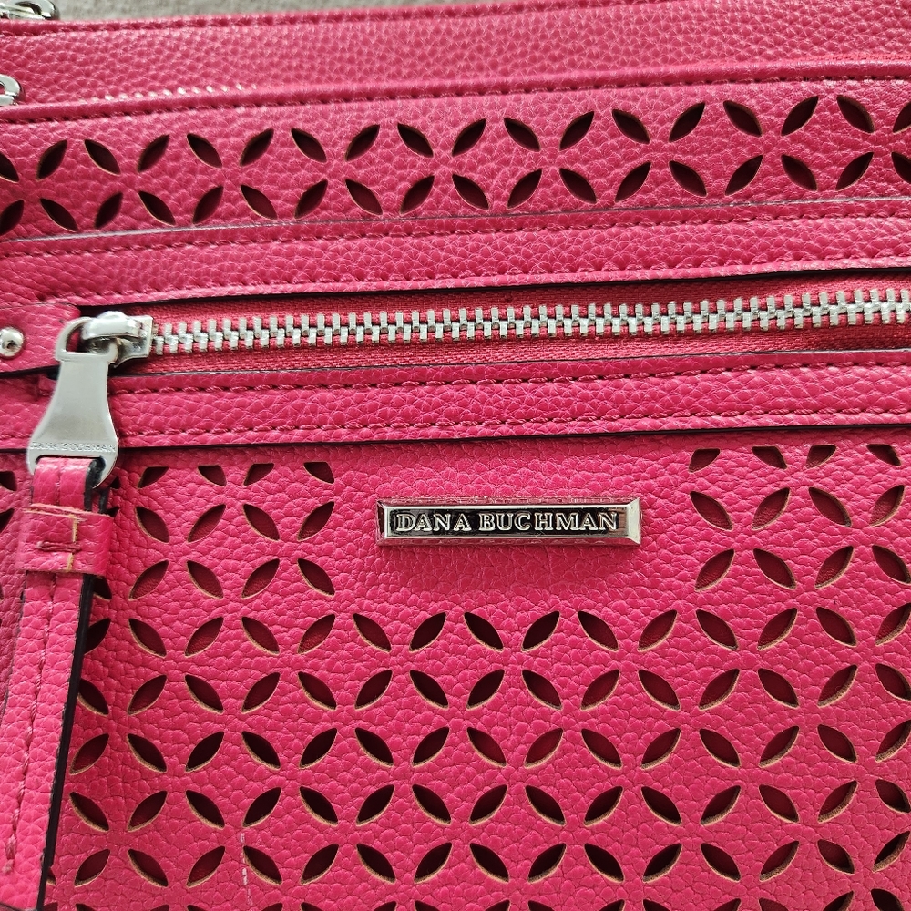 Dana Buchman Pink Eyelet Crossbody Purse - Picture 3 of 16